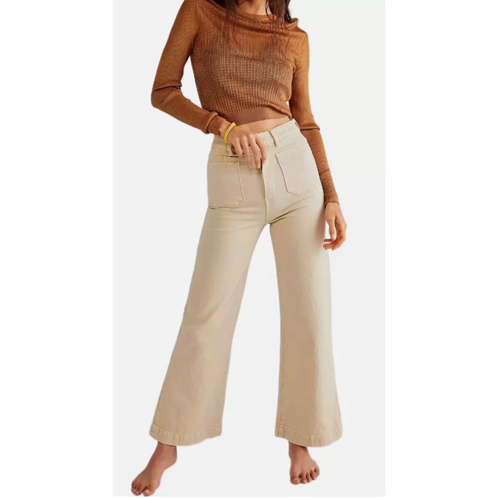 Free People H20 Crew Pullover in Tiger Eye - Size M